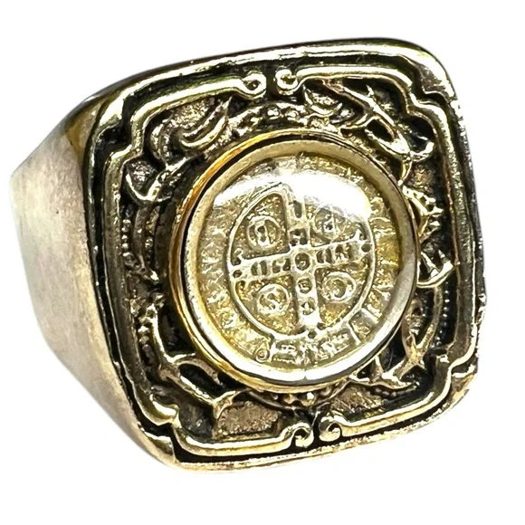 Vintage Virgins, Saints and Angels ring size 10 Gold Vermeil